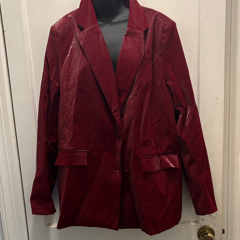 Fashion Nova Red Textured Blazer